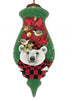 Christmas Plaid Polar Bear Hand Painted Mouth Blown Glass Ornament - Minihomy