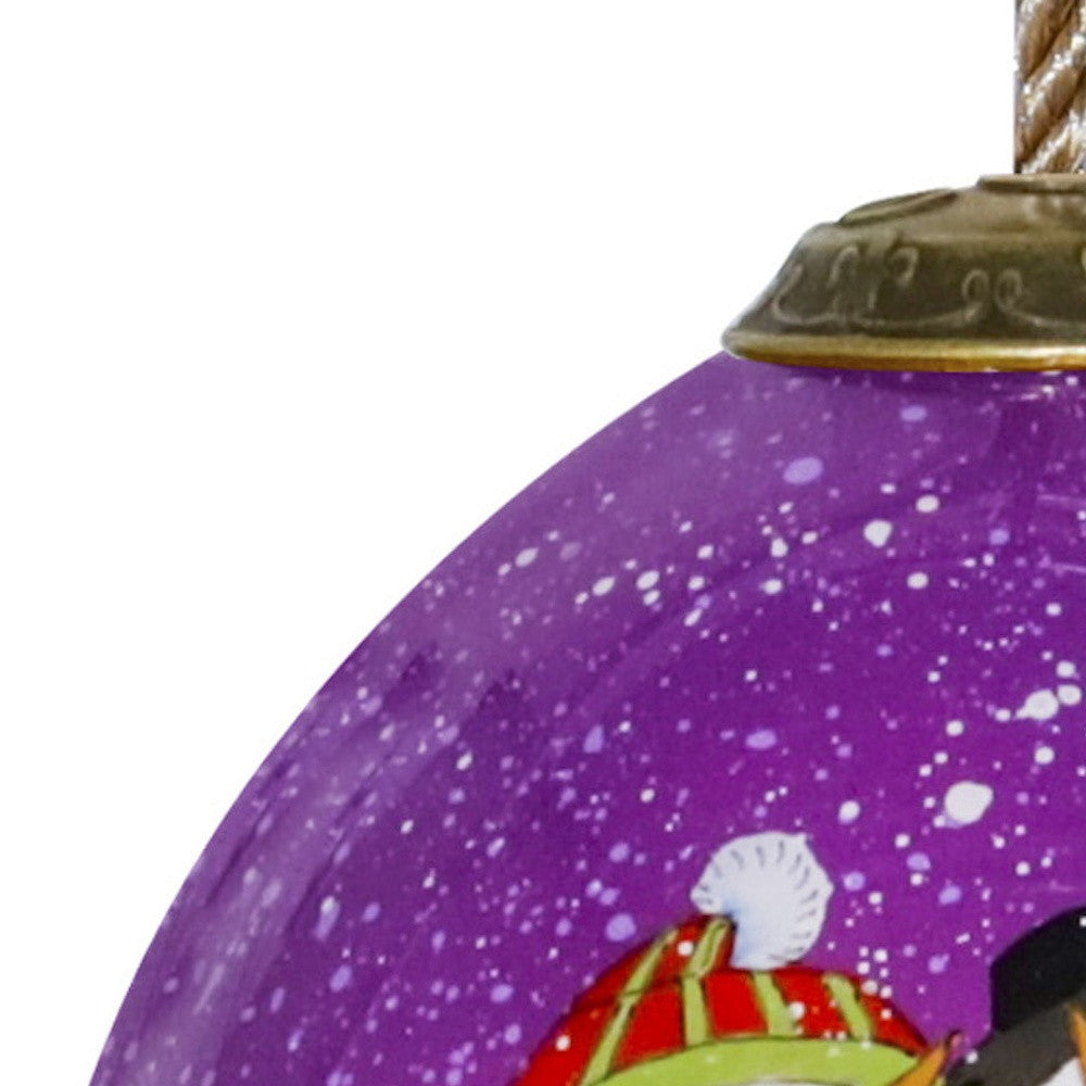 Amore Snowmen Hand Painted Mouth Blown Glass Ornament - Minihomy