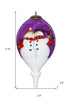 Amore Snowmen Hand Painted Mouth Blown Glass Ornament - Minihomy