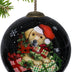 Christmas Puppy with Presents Hand Painted Mouth Blown Glass Ornament - Minihomy