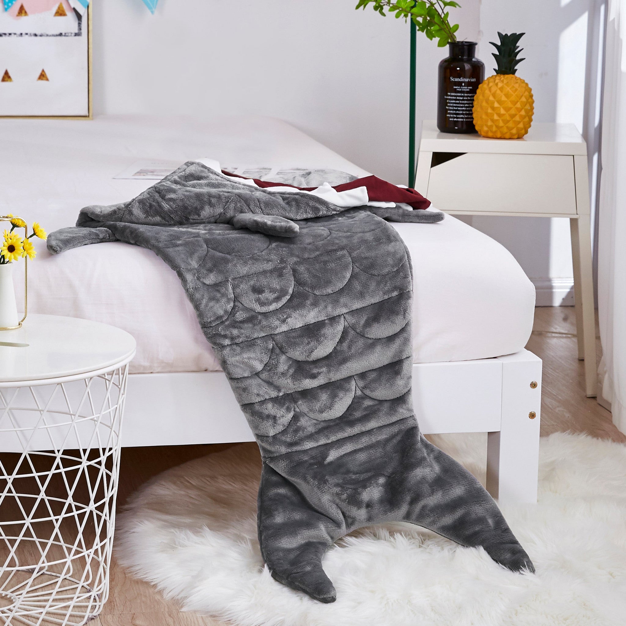 Grey Shark Weighted Throw Blanket - Minihomy