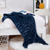 Navy Blue Shark Weighted Throw Blanket - Minihomy