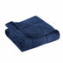 Navy Blue Travel Weight Microfiber Throw Blanket - Minihomy