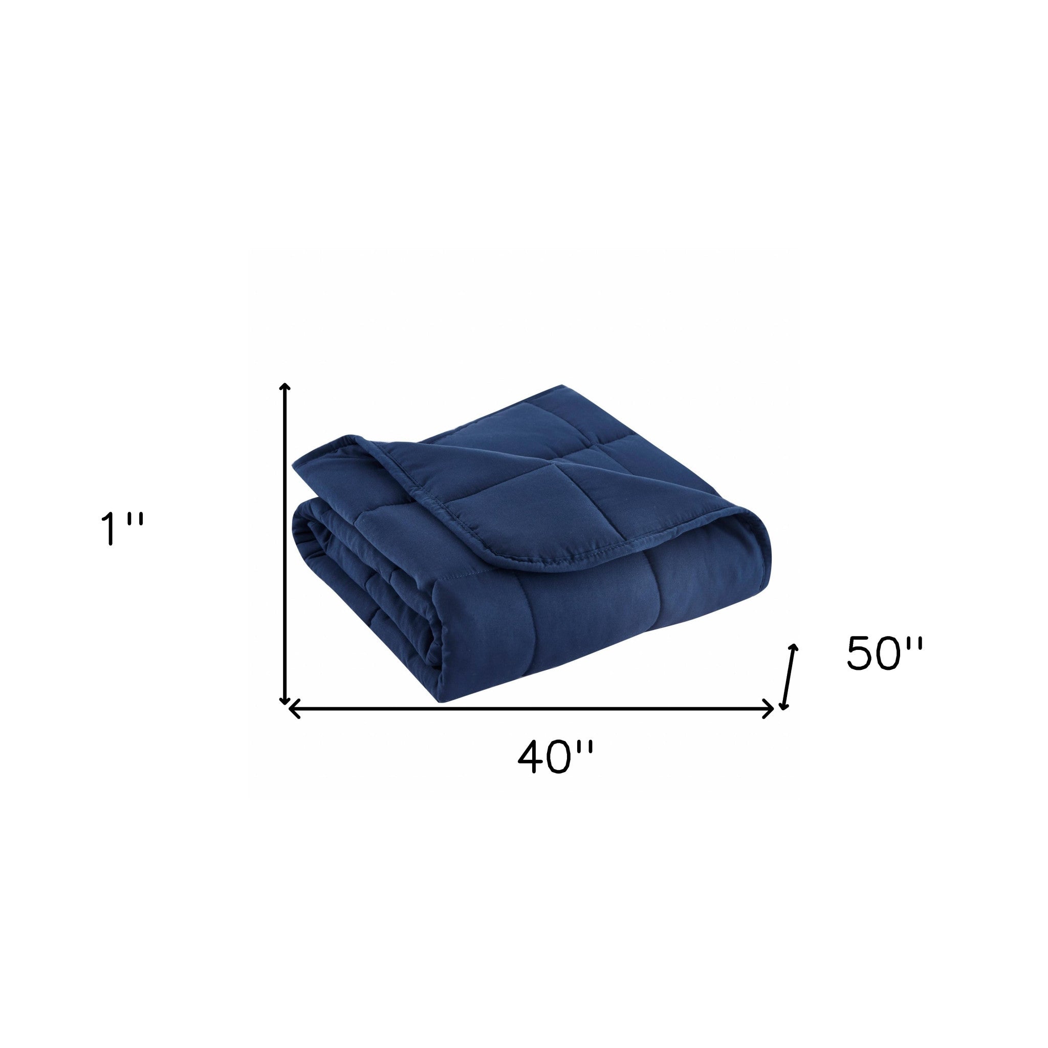 Navy Blue Travel Weight Microfiber Throw Blanket - Minihomy