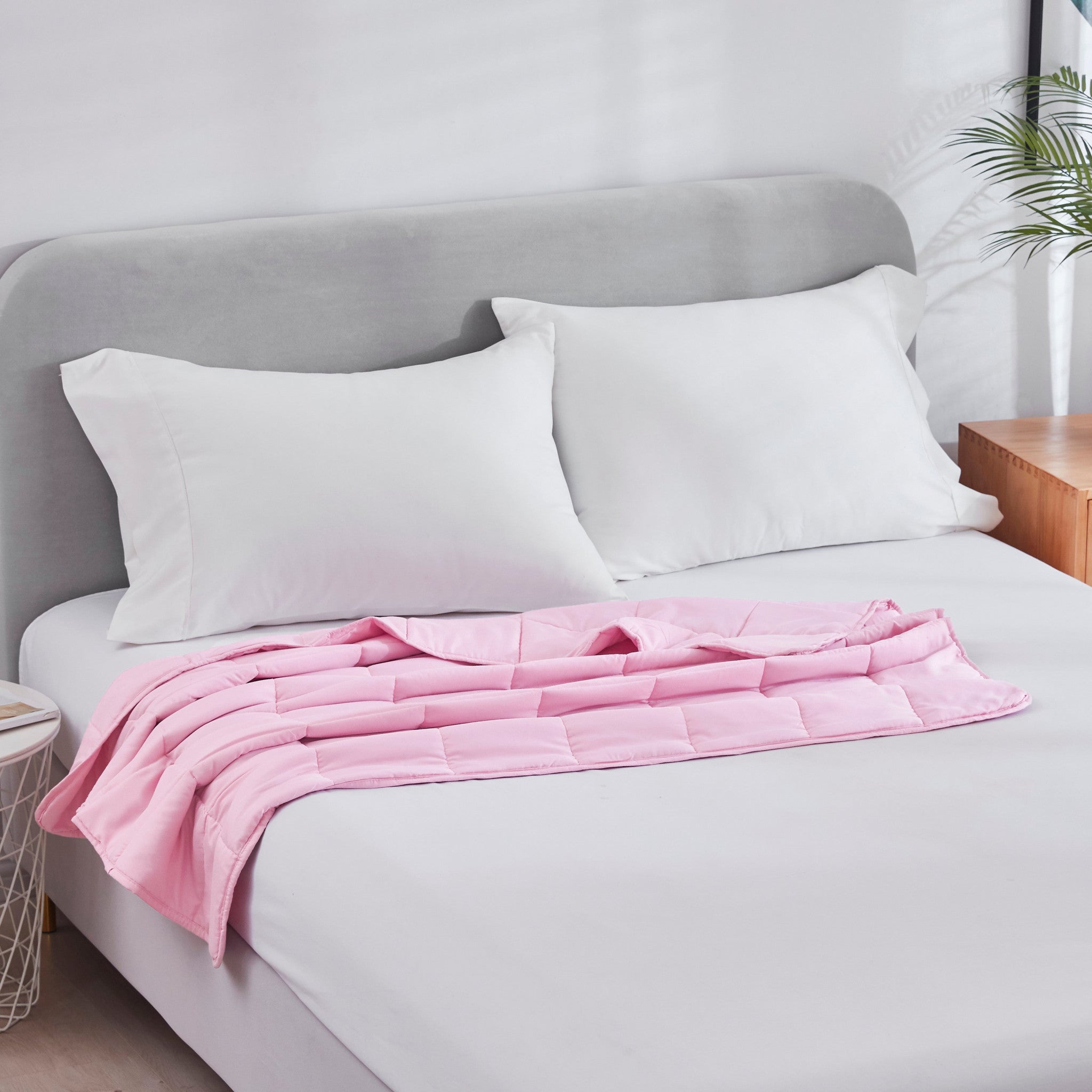 Pink Travel Weight Microfiber Throw Blanket - Minihomy