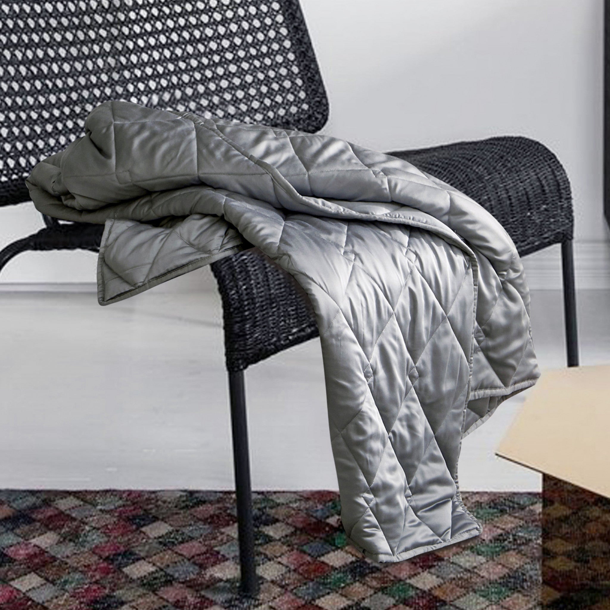 Grey Bamboo Weighted Breathable Throw Blanket - Minihomy