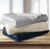 Navy Blue Solid Anti Microbial Oversized Throw - Minihomy