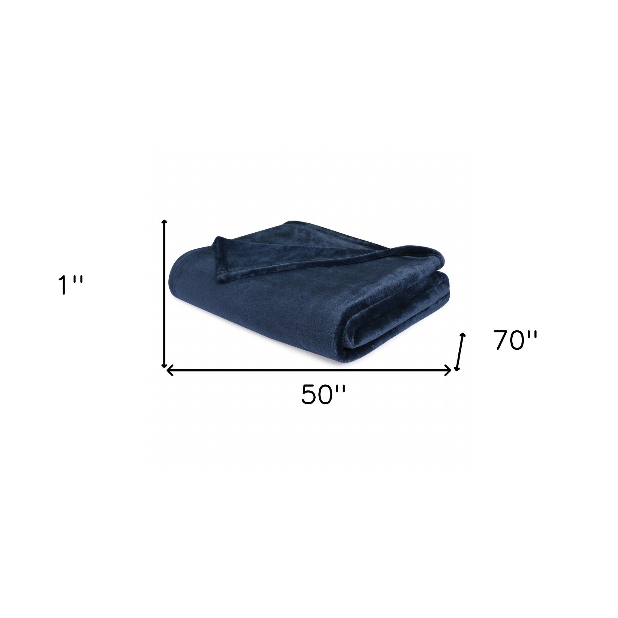 Navy Blue Solid Anti Microbial Oversized Throw - Minihomy