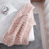 Pink Boho Chunky Knit Throw Blanket - Minihomy