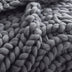 Dark Grey Boho Chunky Knit Throw Blanket - Minihomy