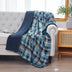 Blue Plaid Reversible Velvet and Sherpa Throw Blanket - Minihomy