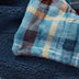 Blue Plaid Reversible Velvet and Sherpa Throw Blanket - Minihomy