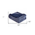 Navy Blue Reversible Velvet and Sherpa Throw Blanket - Minihomy