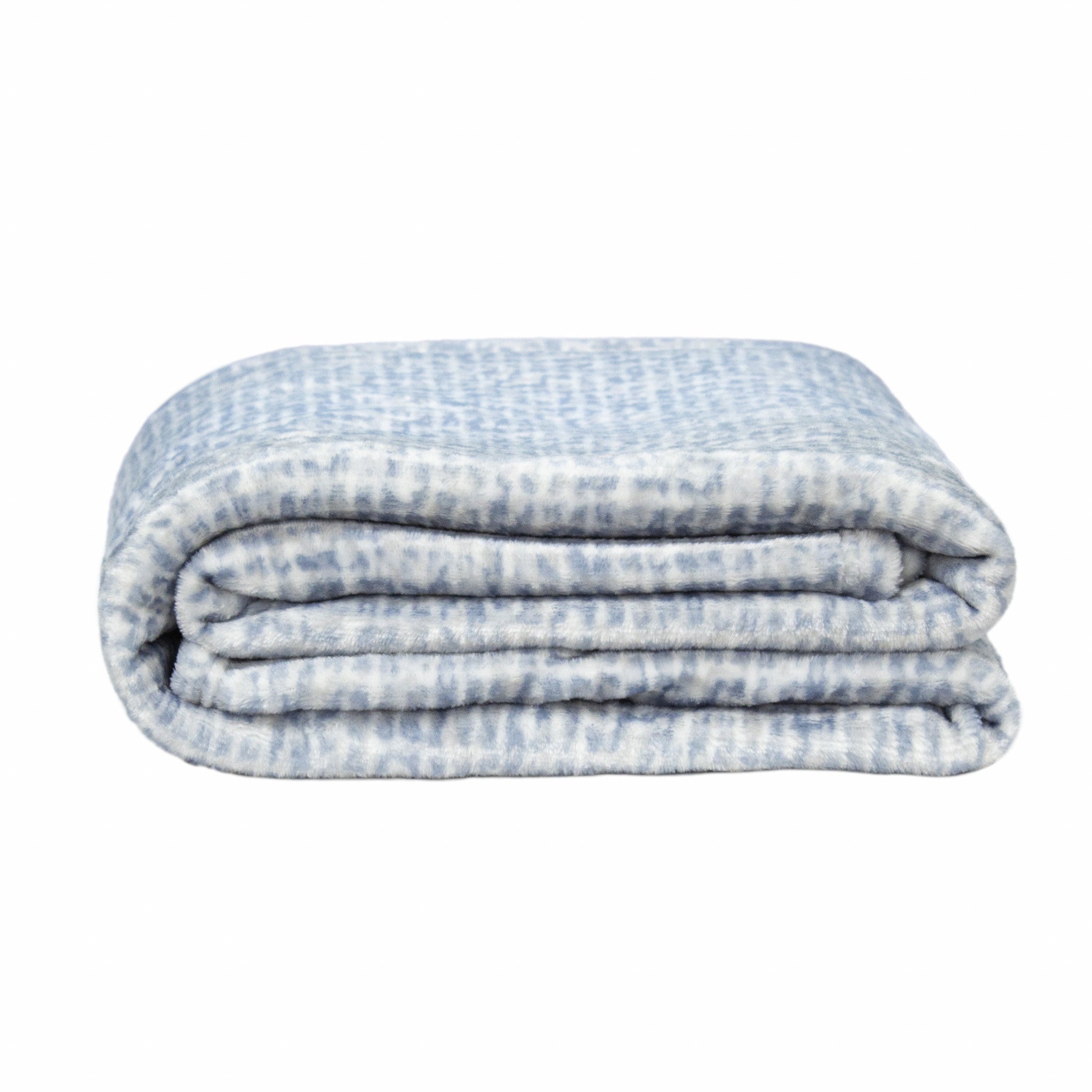 Checked Print Blue Grey Reversible Velvet and Sherpa Throw Blanket - Minihomy