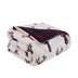 Deer Head Red Navy Printed Velvet and Velvet Throw Blanket - Minihomy