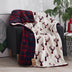 Deer Head Red Navy Printed Velvet and Velvet Throw Blanket - Minihomy