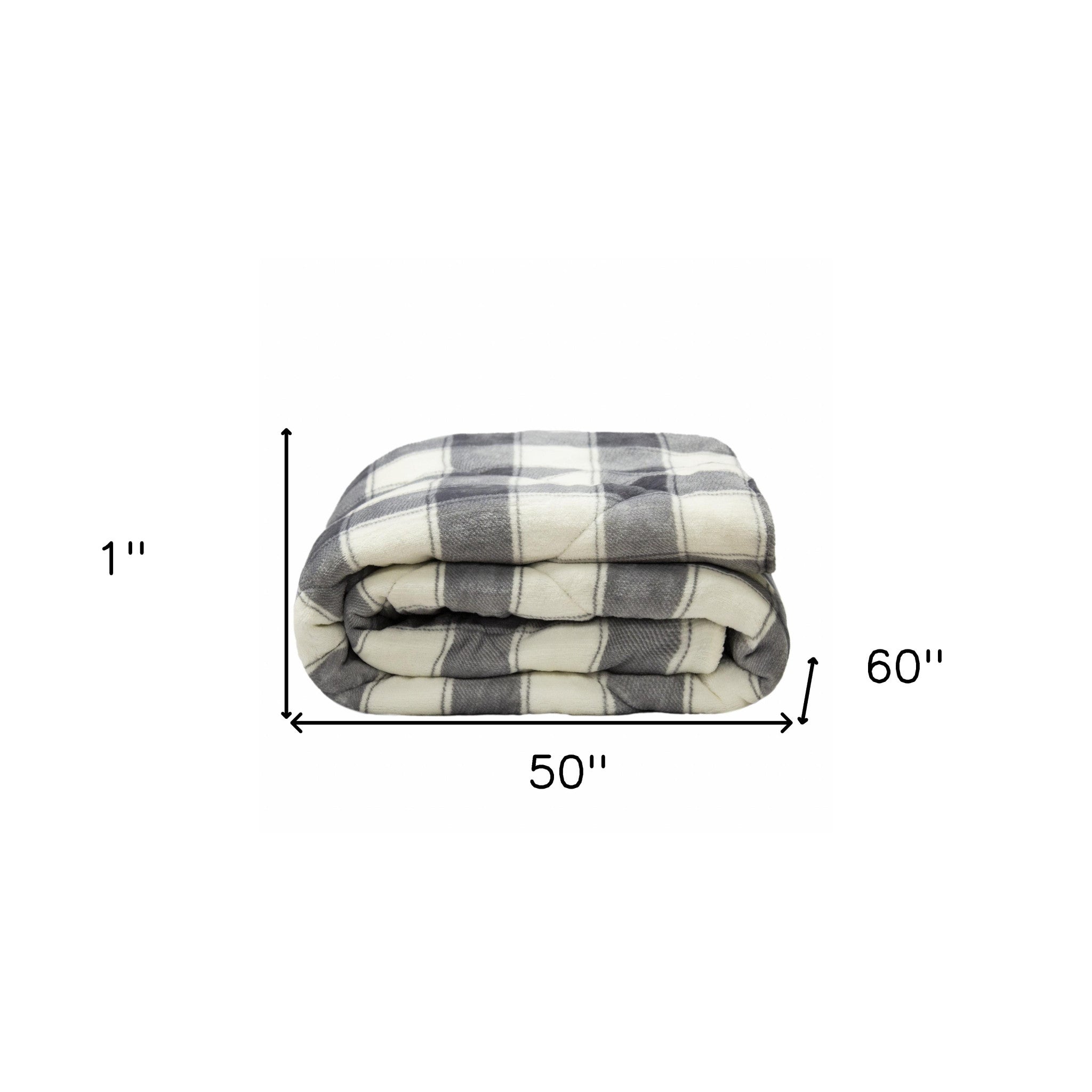 Buffalo Grey Printed Velvet and Velvet Throw Blanket - Minihomy