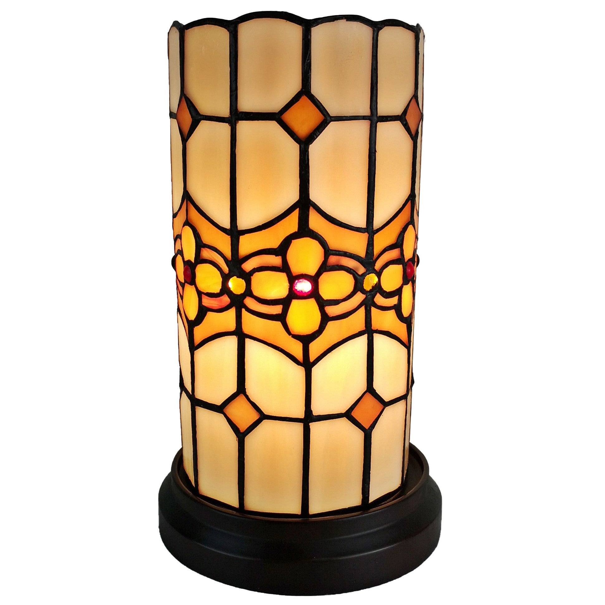 11" Tiffany Style Mosaic Tile Accent Table Lamp - Minihomy