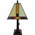 15" Tiffany Amber and Black Mission Style Table Lamp - Minihomy