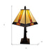 15" Tiffany Amber and Black Mission Style Table Lamp - Minihomy