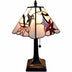 15" Tiffany Style Red Floral Hummingbird Table Lamp - Minihomy