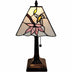 15" Tiffany Style Red Floral Hummingbird Table Lamp - Minihomy