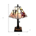 15" Tiffany Style Red Floral Hummingbird Table Lamp - Minihomy