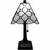 15" Tiffany Style White Stained Glass with Crystals Table Lamp - Minihomy