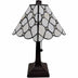 15" Tiffany Style White Stained Glass with Crystals Table Lamp - Minihomy