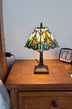 15" Tiffany Style Vintage Abstract Teal Table Lamp - Minihomy