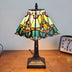 15" Tiffany Style Vintage Abstract Teal Table Lamp - Minihomy