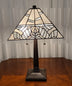 23" Stained Glass Leafy Vintage Two Light Mission Style Table Lamp - Minihomy