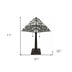 23" Stained Glass Leafy Vintage Two Light Mission Style Table Lamp - Minihomy