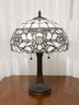 23" Stained Glass Two Light Jeweled Vintage Accent Table Lamp - Minihomy