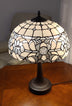 23" Stained Glass Two Light Jeweled Vintage Accent Table Lamp - Minihomy