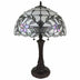 23" Stained Glass Two Light Flowery Vintage Accent Table Lamp - Minihomy