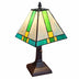 15" Tiffany Cream and Green Mission Style Table Lamp - Minihomy