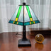 15" Tiffany Cream and Green Mission Style Table Lamp - Minihomy