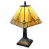 15" Tiffany Yellow and Amber Mission Style Table Lamp - Minihomy