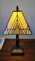 15" Tiffany Yellow and Amber Mission Style Table Lamp - Minihomy