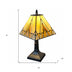 15" Tiffany Yellow and Amber Mission Style Table Lamp - Minihomy