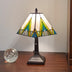 15" Tiffany White Yellow and Blue Mission Style  Table Lamp - Minihomy