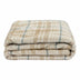 Brushed Check Tan Green Reversible Velvet and Sherpa Throw Blanket - Minihomy