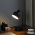 15" Black Metal Desk USB Table Lamp With Black Shade - Minihomy