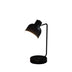 15" Black Metal Desk USB Table Lamp With Black Shade - Minihomy