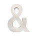 16" Distressed White Wash Wooden Initial Ampersand Sculpture - Minihomy