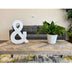 16" Distressed White Wash Wooden Initial Ampersand Sculpture - Minihomy