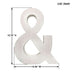 16" Distressed White Wash Wooden Initial Ampersand Sculpture - Minihomy