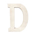 16" Distressed White Wash Wooden Initial Letter D Sculpture - Minihomy