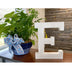 16" Distressed White Wash Wooden Initial Letter E Sculpture - Minihomy